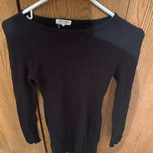 Ribbed black long sleeved dress